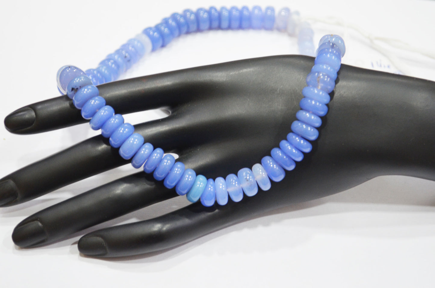 Shaded Blue Chalcedony Smooth Rondelle Shape Beads , Sold By Strand , 10 - 11 mm , 16" , 32636