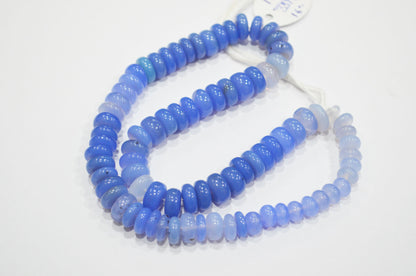 Shaded Blue Chalcedony Smooth Rondelle Shape Beads , Sold By Strand , 10 - 11 mm , 16" , 32636