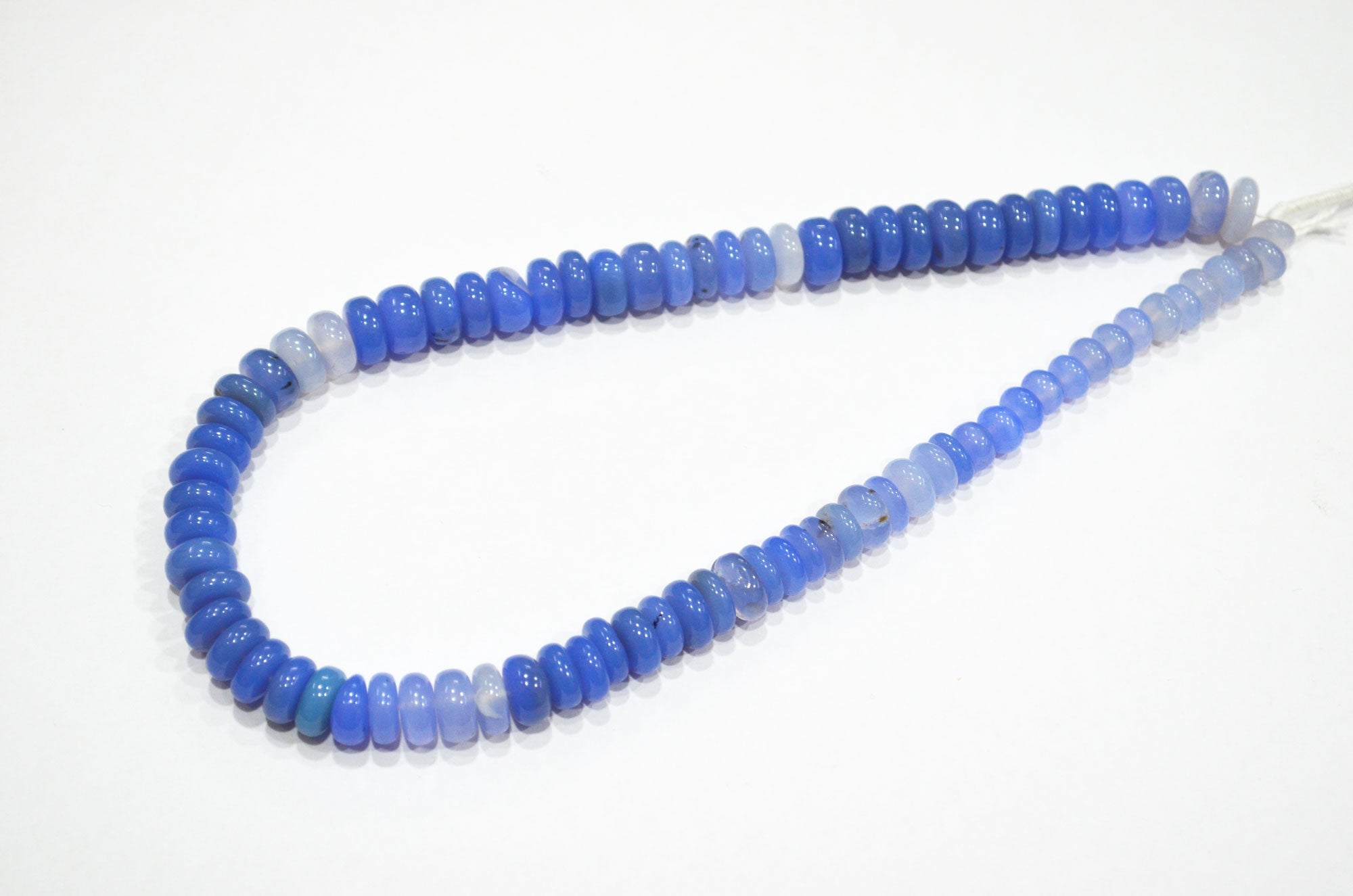 Shaded Blue Chalcedony Smooth Rondelle Shape Beads , Sold By Strand , 10 - 11 mm , 16" , 32636