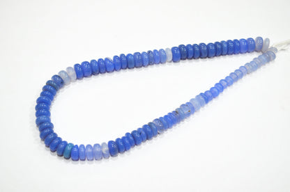 Shaded Blue Chalcedony Smooth Rondelle Shape Beads , Sold By Strand , 10 - 11 mm , 16" , 32636