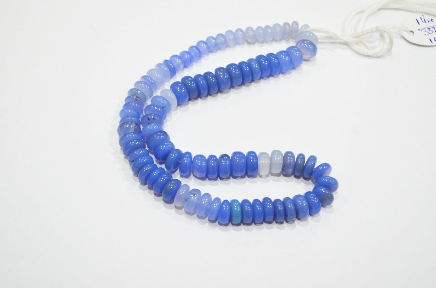 Shaded Blue Chalcedony Smooth Rondelle Shape Beads , Sold By Strand , 10 - 11 mm , 16" , 32636
