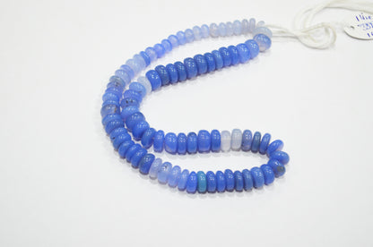 Shaded Blue Chalcedony Smooth Rondelle Shape Beads , Sold By Strand , 10 - 11 mm , 16" , 32636