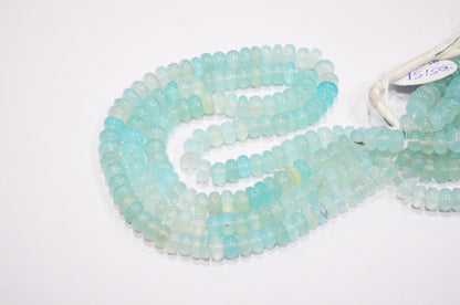 Aqua Chalcedony Smooth Rondelle Shape Beads , Sold By Strand , 8 - 9 mm , 16" , 32637