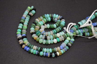Multi Chalcedony Smooth Rondelle Shape Beads , Sold By Strand , 7.30 - 9 mm , 16" , 32638