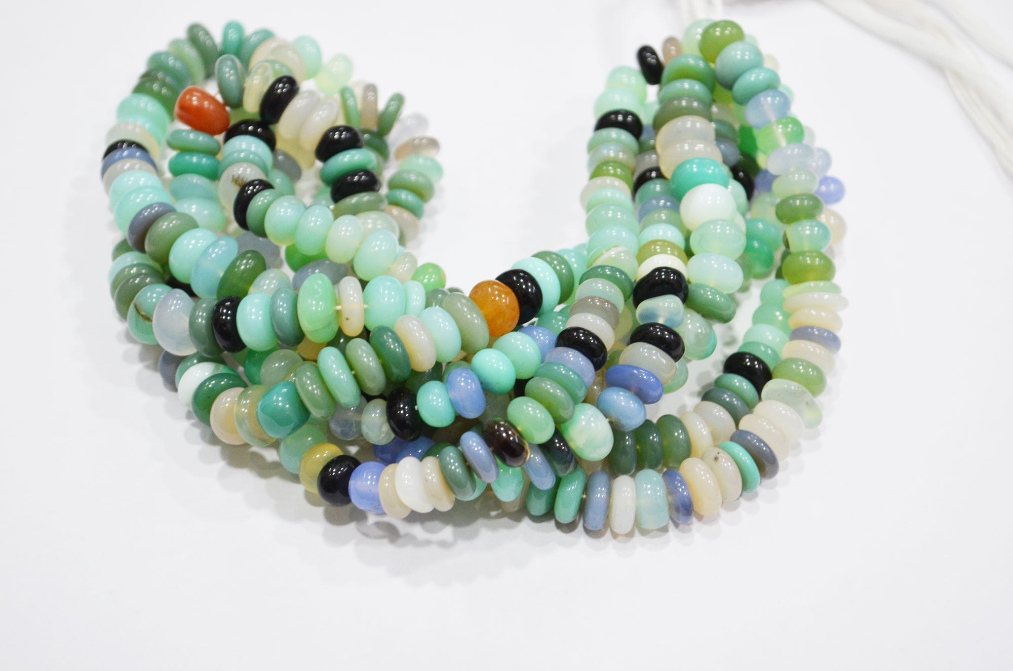 Multi Chalcedony Smooth Rondelle Shape Beads , Sold By Strand , 7.30 - 9 mm , 16" , 32638