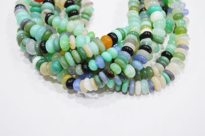 Multi Chalcedony Smooth Rondelle Shape Beads , Sold By Strand , 7.30 - 9 mm , 16" , 32638