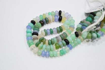 Multi Chalcedony Smooth Rondelle Shape Beads , Sold By Strand , 7.30 - 9 mm , 16" , 32638