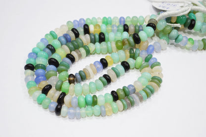 Multi Chalcedony Smooth Rondelle Shape Beads , Sold By Strand , 7.30 - 9 mm , 16" , 32638