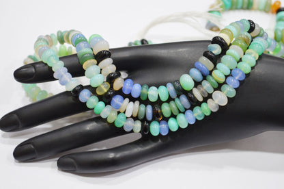 Multi Chalcedony Smooth Rondelle Shape Beads , Sold By Strand , 7.30 - 9 mm , 16" , 32638