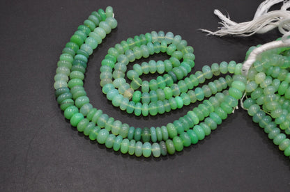 Shaded Chrysoprase Chalcedony Smooth Rondelle Shape Beads , Sold By Strand , 7.50 - 9 mm , 16" , 32639