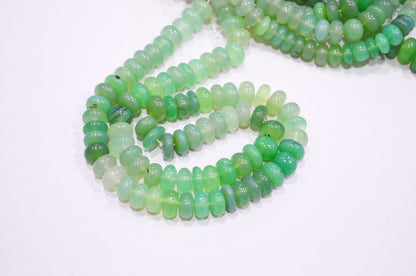 Shaded Chrysoprase Chalcedony Smooth Rondelle Shape Beads , Sold By Strand , 7.50 - 9 mm , 16" , 32639