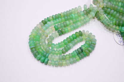 Shaded Chrysoprase Chalcedony Smooth Rondelle Shape Beads , Sold By Strand , 7.50 - 9 mm , 16" , 32639