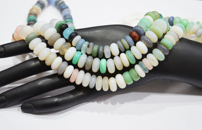 Multi Chalcedony Smooth Rondelle Shape Beads , Sold By Strand , 9.50 - 11 mm , 16" , 32640