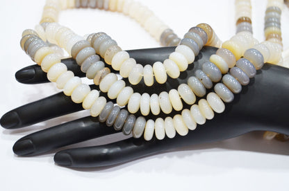 Multi Chalcedony Smooth Rondelle Shape Beads , Sold By Strand , 12 - 12.50 mm , 16" , 32643