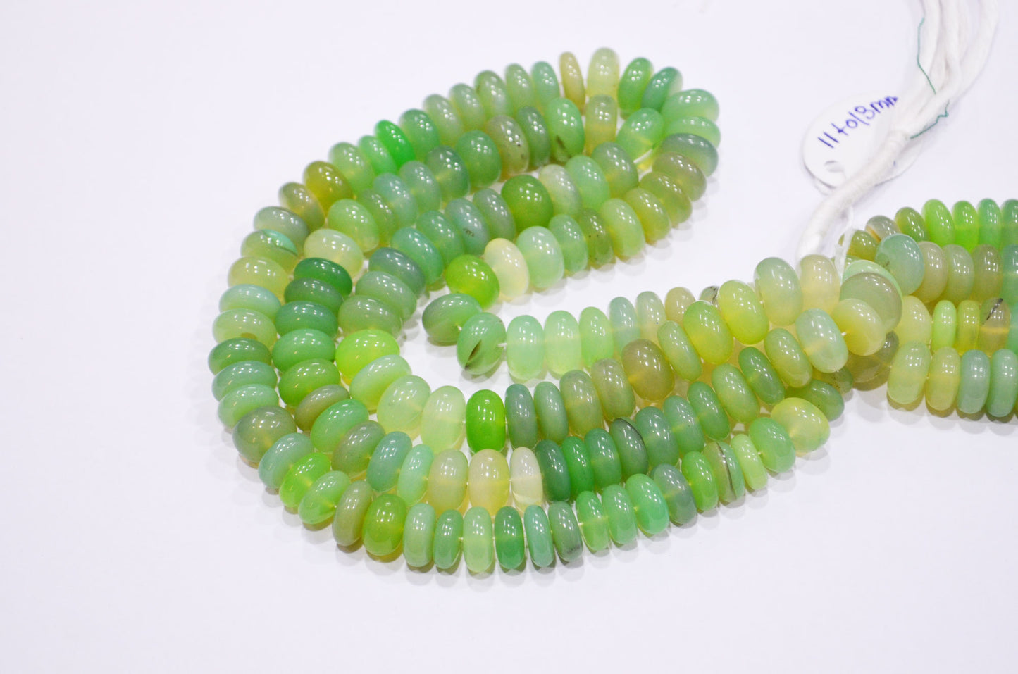 Shaded Chrysoprase Chalcedony Smooth Rondelle Shape Beads , Sold By Strand , 10 - 13 mm , 16" , 32644