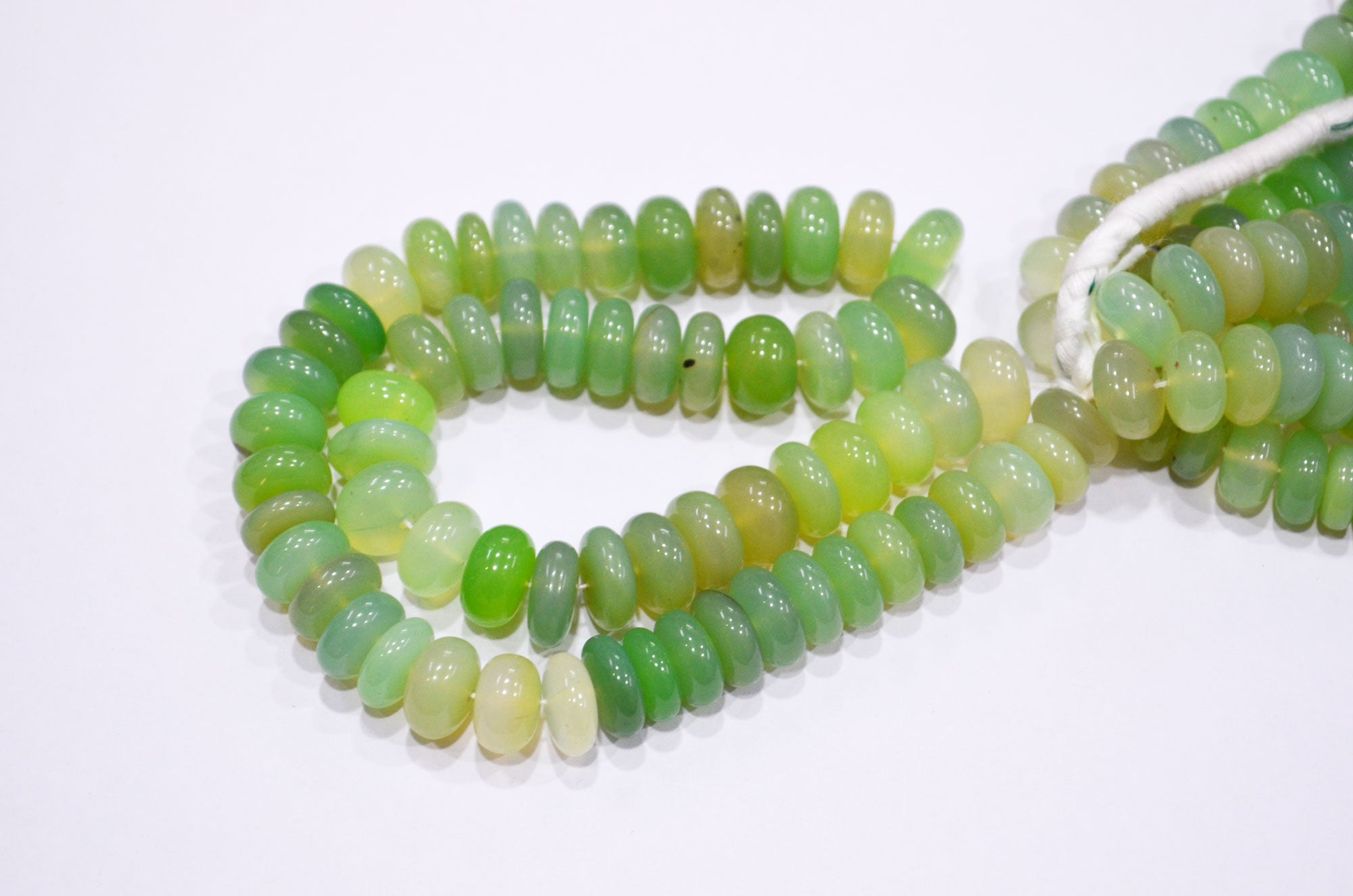 Shaded Chrysoprase Chalcedony Smooth Rondelle Shape Beads , Sold By Strand , 10 - 13 mm , 16" , 32644