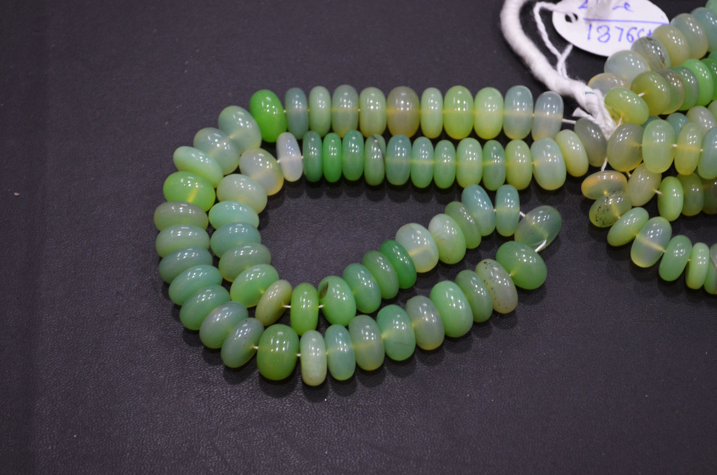 Shaded Chrysoprase Chalcedony Smooth Rondelle Shape Beads , Sold By Strand , 10 - 13 mm , 16" , 32644