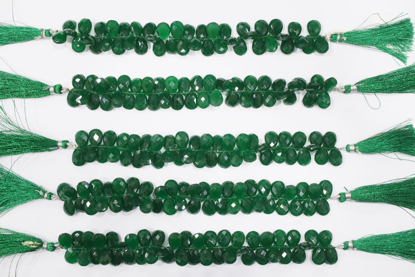Green Onyx Hydro Quartz Side Drill Faceted  Pear Shape  Briolettes , Sold By Strand , 7 Inches , 9x13 mm , 32646