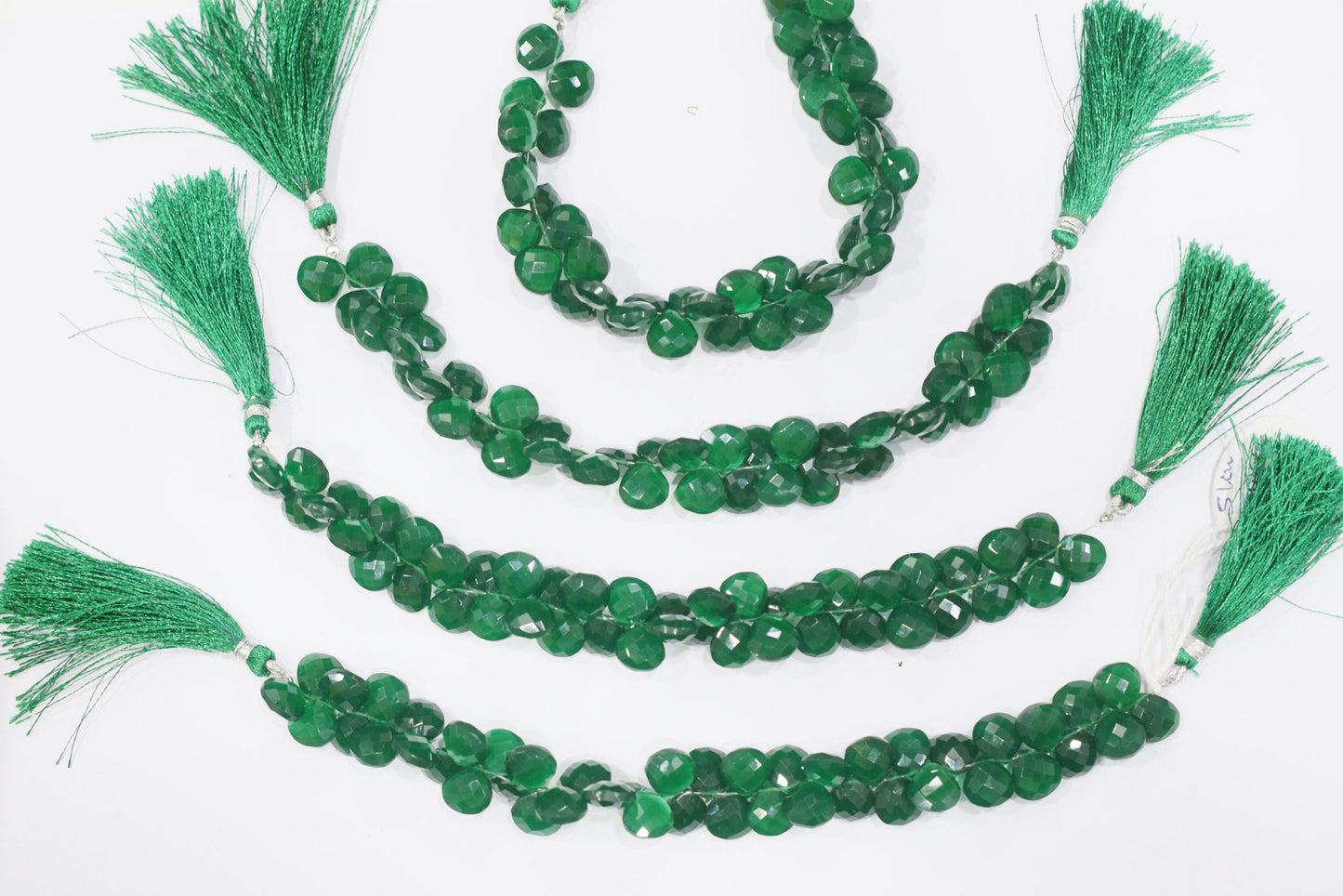 Green Onyx Hydro Quartz Side Drill Faceted  Heart Shape  Briolettes , Sold By Strand , 7 Inches , 10 mm , 32658