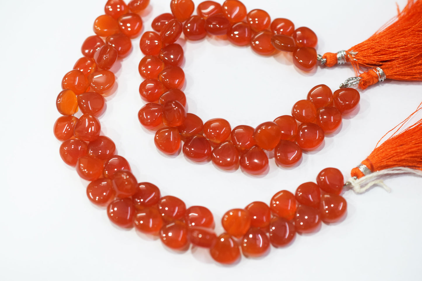 carnelian chalcedony Side Drill smooth  Heart Shape Briolettes, Sold By Strand, 7 Inches,10 mm, 32666