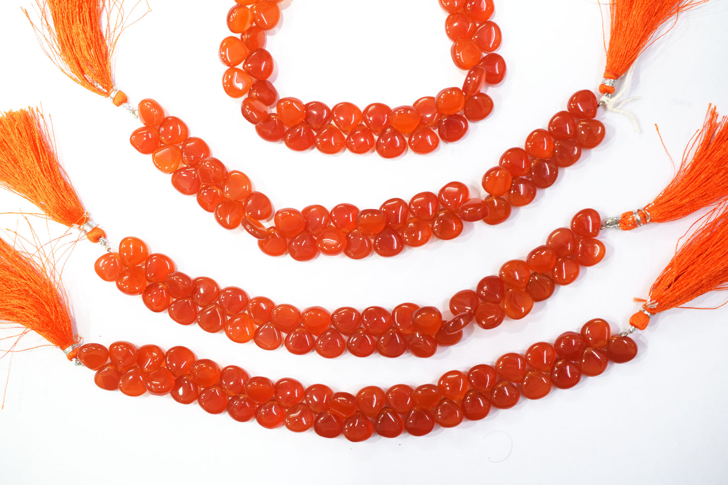 carnelian chalcedony Side Drill smooth  Heart Shape Briolettes, Sold By Strand, 7 Inches,10 mm, 32666