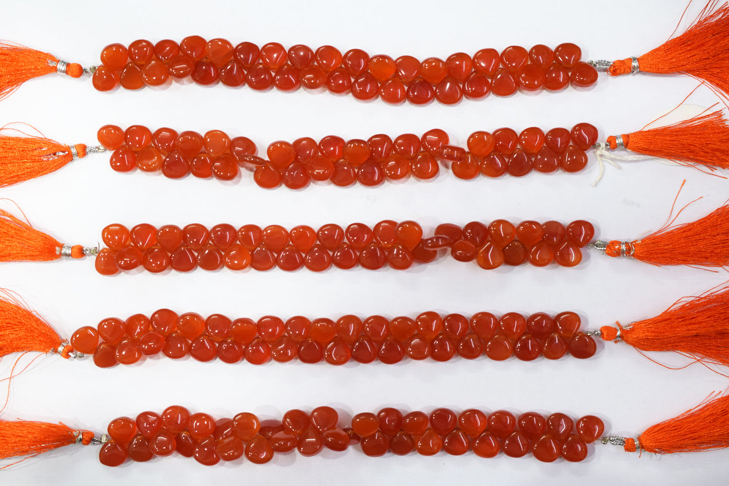 carnelian chalcedony Side Drill smooth  Heart Shape Briolettes, Sold By Strand, 7 Inches,10 mm, 32666