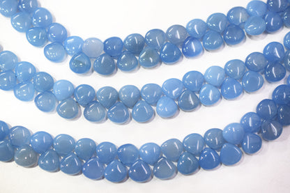 Denim blue chalcedony Side Drill smooth  heart Shape Briolettes, Sold By Strand, 7 Inches, 10 mm, 32670 (Copy)