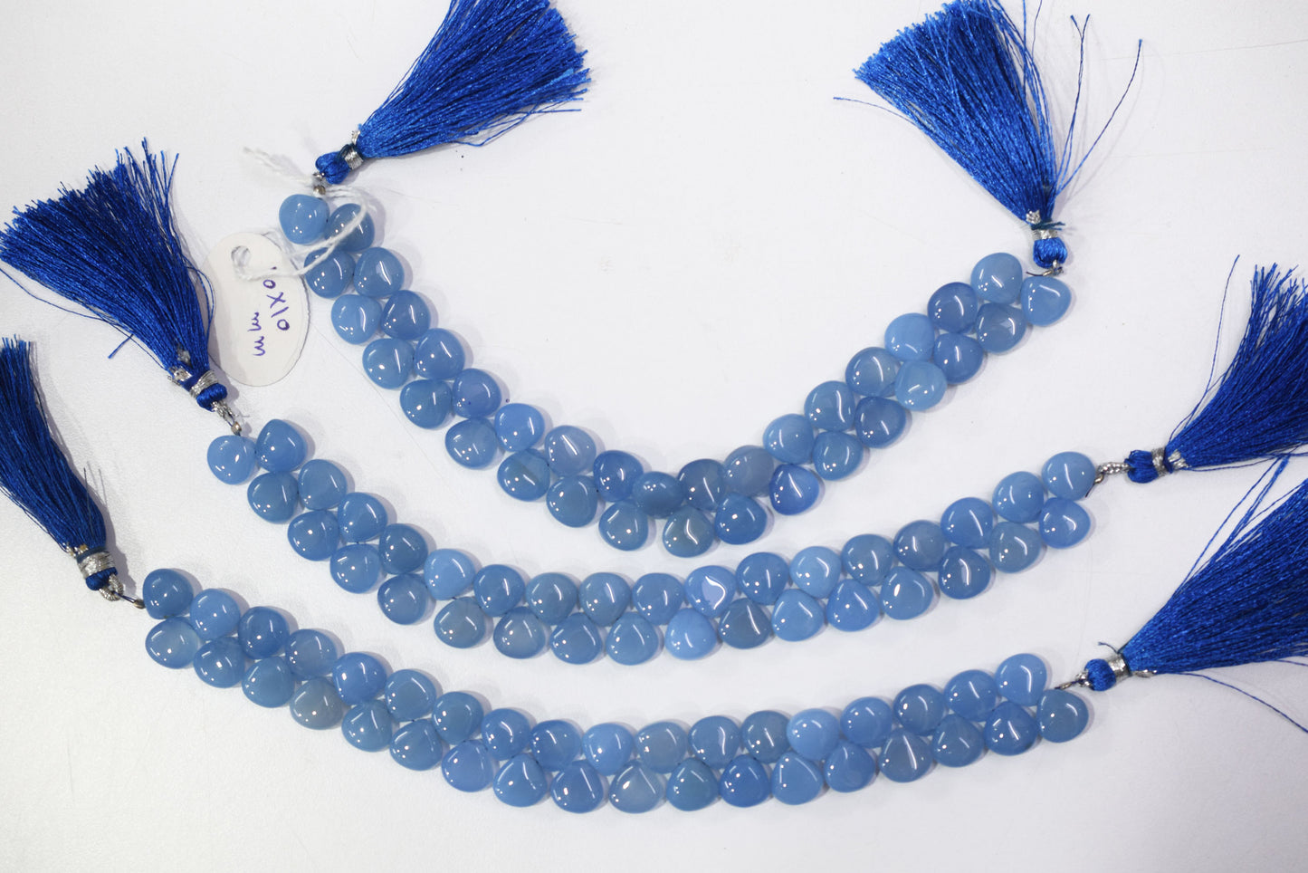Denim blue chalcedony Side Drill smooth  heart Shape Briolettes, Sold By Strand, 7 Inches, 10 mm, 32670 (Copy)