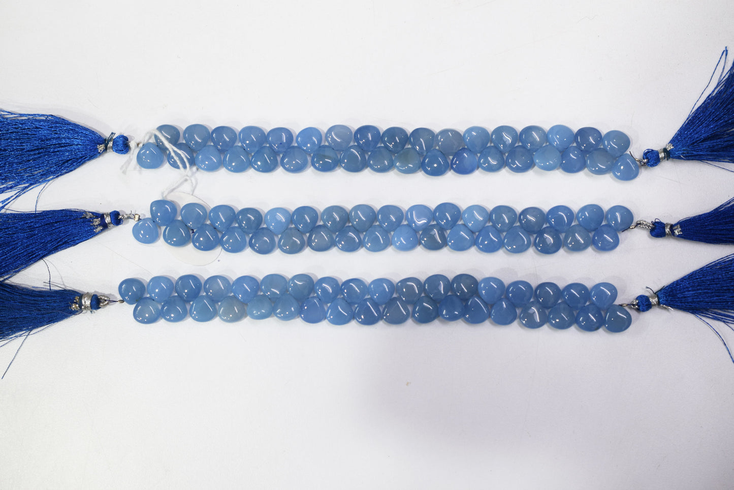 Denim blue chalcedony Side Drill smooth  heart Shape Briolettes, Sold By Strand, 7 Inches, 10 mm, 32670 (Copy)