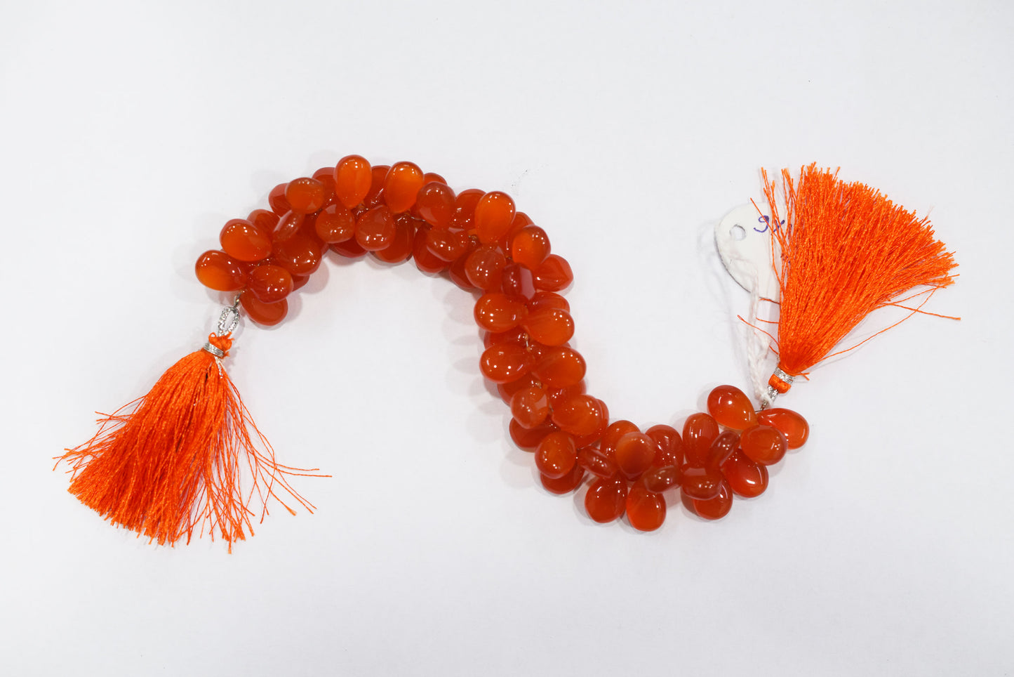 carnelian chalcedony Side Drill smooth  Pear Shape Briolettes, Sold By Strand, 7 Inches, 9x13 mm, 32671