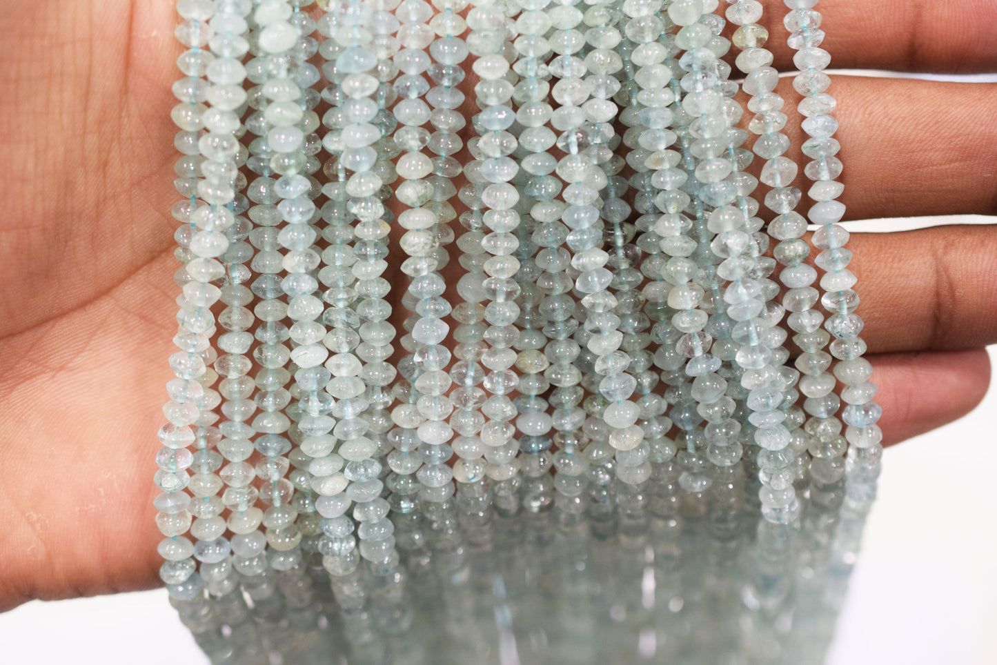 Natural Aquamarine rondelle Shape Beads , Aquamarine Faceted Beads , Sold By Strand , 5 mm , 14 Inches , 32678