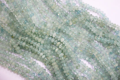 Natural Aquamarine rondelle Shape Beads , Aquamarine Faceted Beads , Sold By Strand , 5 mm , 14 Inches , 32678
