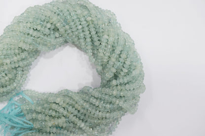 Natural Aquamarine rondelle Shape Beads , Aquamarine Faceted Beads , Sold By Strand , 5 mm , 14 Inches , 32678