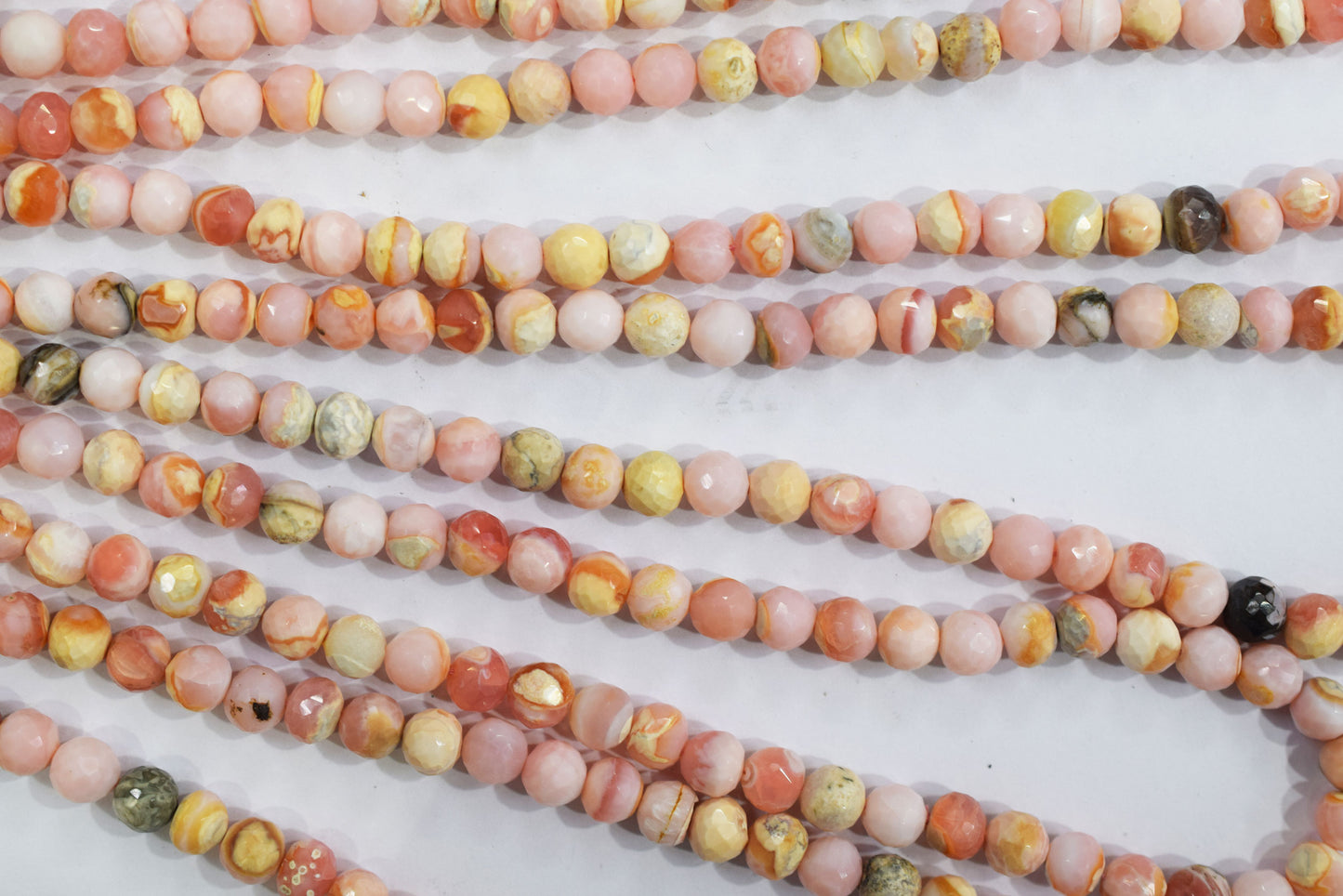 Natural pink opal rondelle shape beads , pink opal faceted beads, sold by strand , 7 mm , 16 inches , 32680
