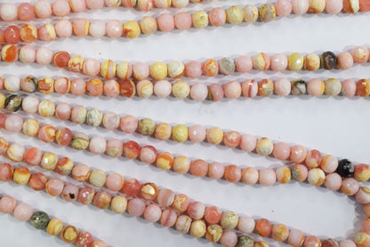 Natural pink opal rondelle shape beads , pink opal faceted beads, sold by strand , 7 mm , 16 inches , 32680