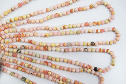 Natural pink opal rondelle shape beads , pink opal faceted beads, sold by strand , 7 mm , 16 inches , 32680