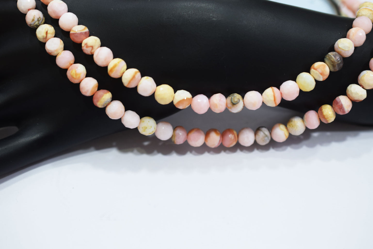Natural pink opal rondelle shape beads , pink opal faceted beads, sold by strand , 7 mm , 16 inches , 32680