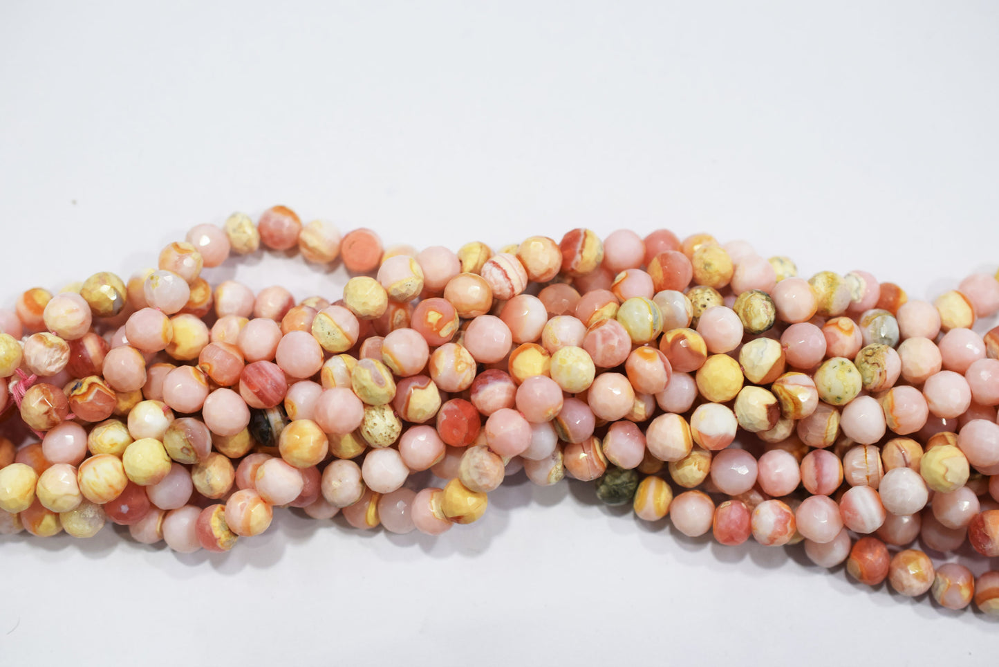 Natural pink opal rondelle shape beads , pink opal faceted beads, sold by strand , 7 mm , 16 inches , 32680