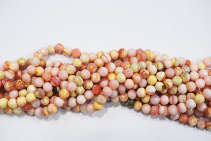 Natural pink opal rondelle shape beads , pink opal faceted beads, sold by strand , 7 mm , 16 inches , 32680