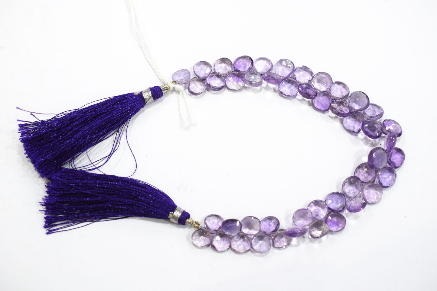 Natural Pink Amethyst Heart Shape Beads , Pink Amethyst Faceted Briolettes , 7 Inches , 7x7 mm to 8x10 mm , 32682
