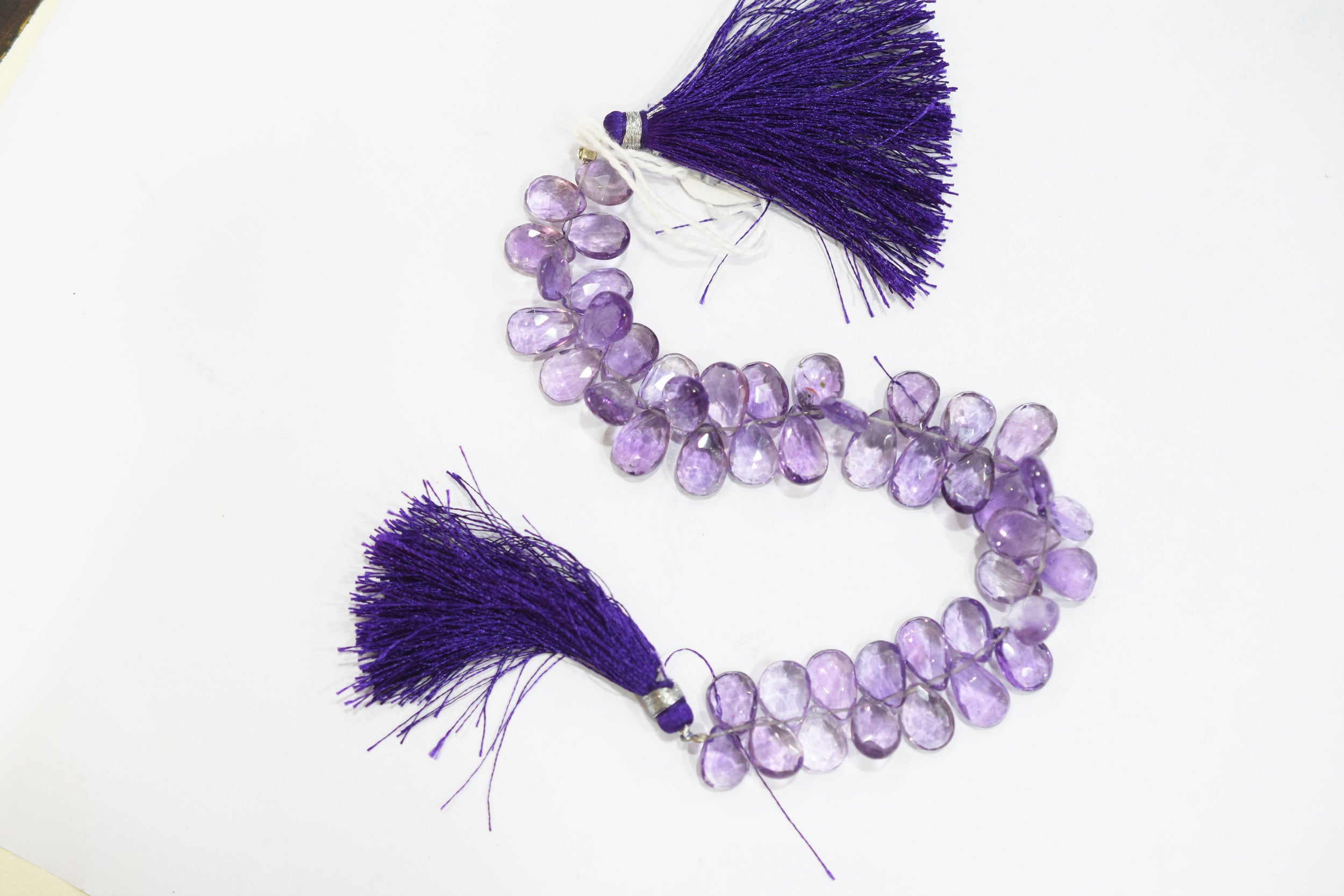 Natural Pink Amethyst Pear Shape Beads , Pink Amethyst Faceted Briolettes , 7 Inches , 7.5 x10 mm to 8x10 mm , 32683