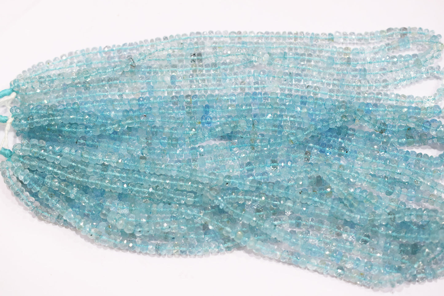 Natural Aquamarine rondelle Shape Beads , Aquamarine Faceted Beads , Sold By Strand , 5 mm , 15 Inches , 32684