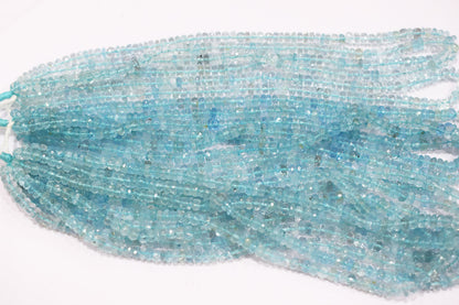 Natural Aquamarine rondelle Shape Beads , Aquamarine Faceted Beads , Sold By Strand , 5 mm , 15 Inches , 32684