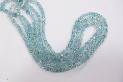Natural Aquamarine rondelle Shape Beads , Aquamarine Faceted Beads , Sold By Strand , 5 mm , 15 Inches , 32684