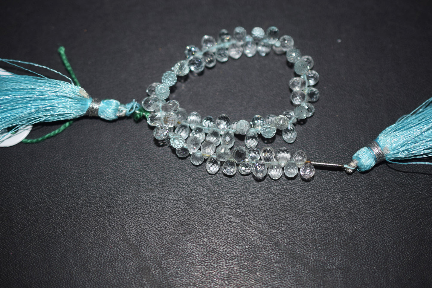 Natural Aquamarine Apatite teardrop  Shape side drilled Faceted Beads , Sold By Strand , 4.50x 7.00 mm to 4.50x 8.00mm  , 6.50 Inches , 32685