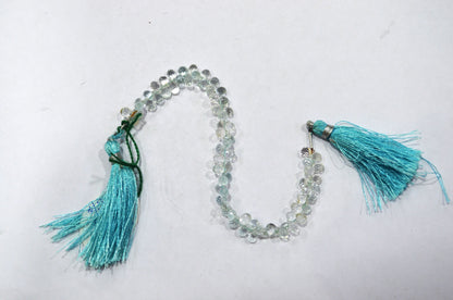 Natural Aquamarine Apatite teardrop  Shape side drilled Faceted Beads , Sold By Strand , 3.50-6.50 to 4.50x6.50mm , 6.50 Inches , 32685A