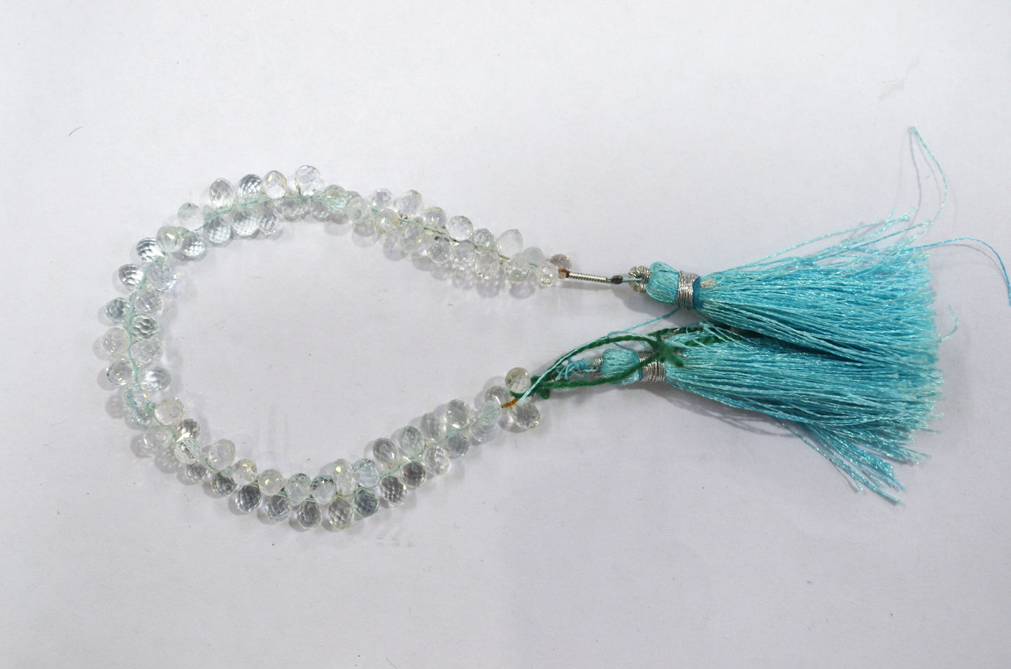 Natural Aquamarine Apatite teardrop  Shape side drilled Faceted Beads , Sold By Strand , 3.50-6.50 to 4.50x6.50mm , 6.50 Inches , 32685A