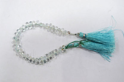 Natural Aquamarine Apatite teardrop  Shape side drilled Faceted Beads , Sold By Strand , 3.50-6.50 to 4.50x6.50mm , 6.50 Inches , 32685A