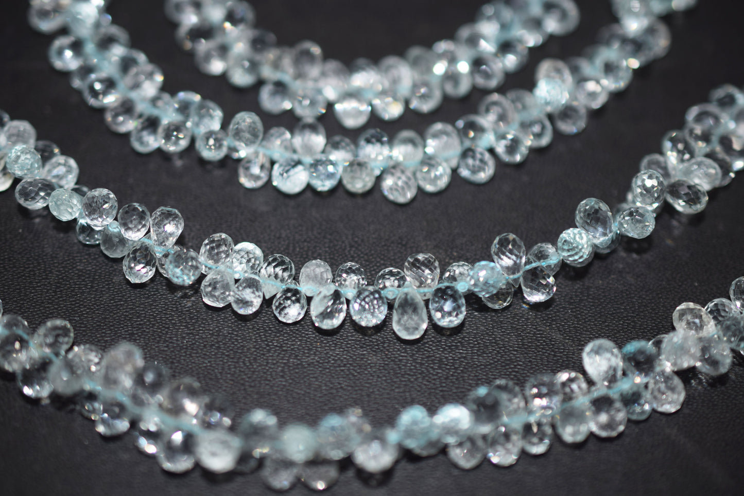 Natural Aquamarine Apatite teardrop  Shape side drilled Faceted Beads , Sold By Strand , 4.50x 7.00 mm to 4.50x 8.00mm  , 6.50 Inches , 32685
