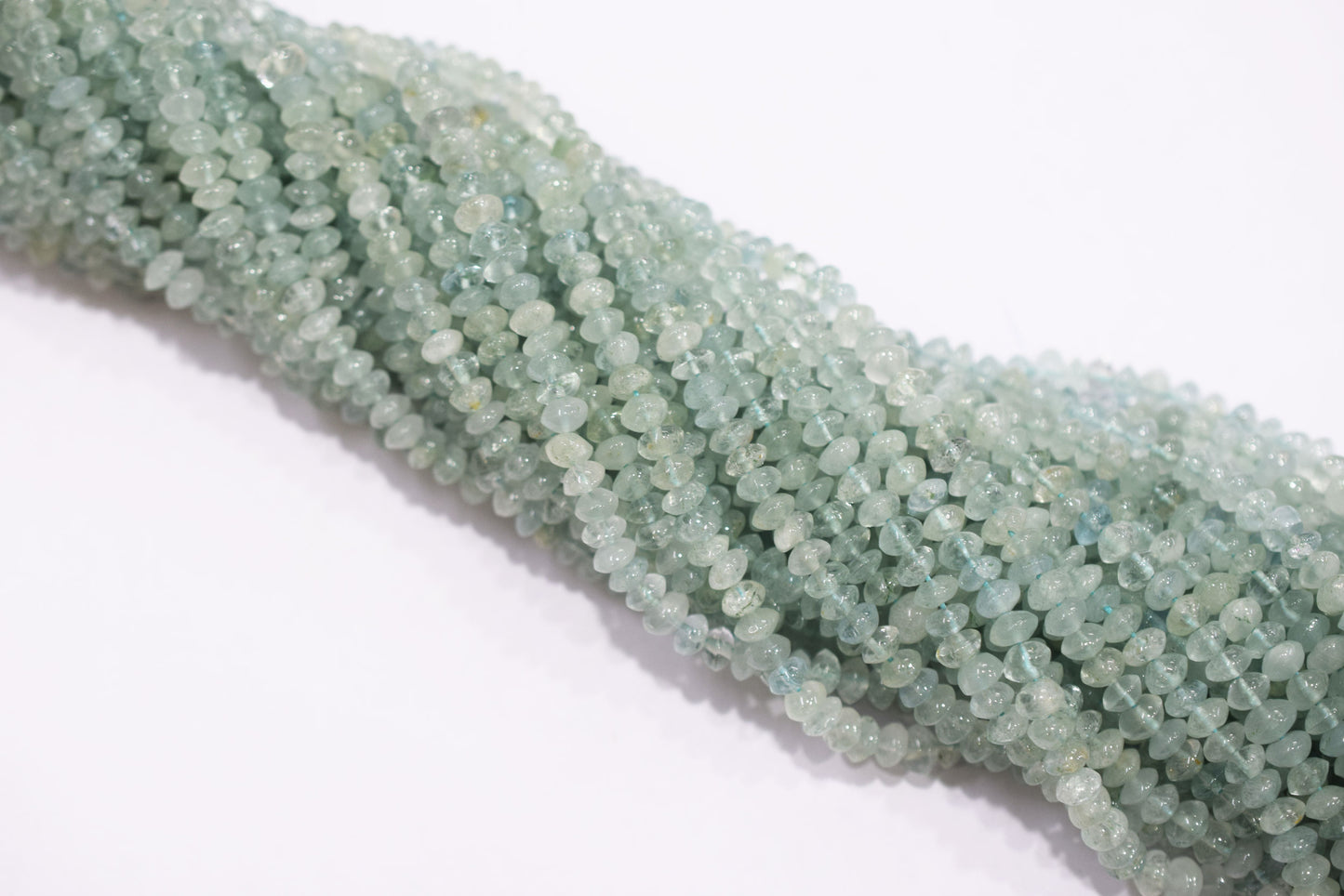 Natural Aquamarine rondelle Shape Beads , Aquamarine Faceted Beads , Sold By Strand , 5.5 mm , 14 Inches , 32687